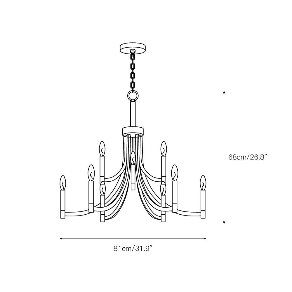 Ceshaora Vintage Industrial Brass Chandelier - Letslighting