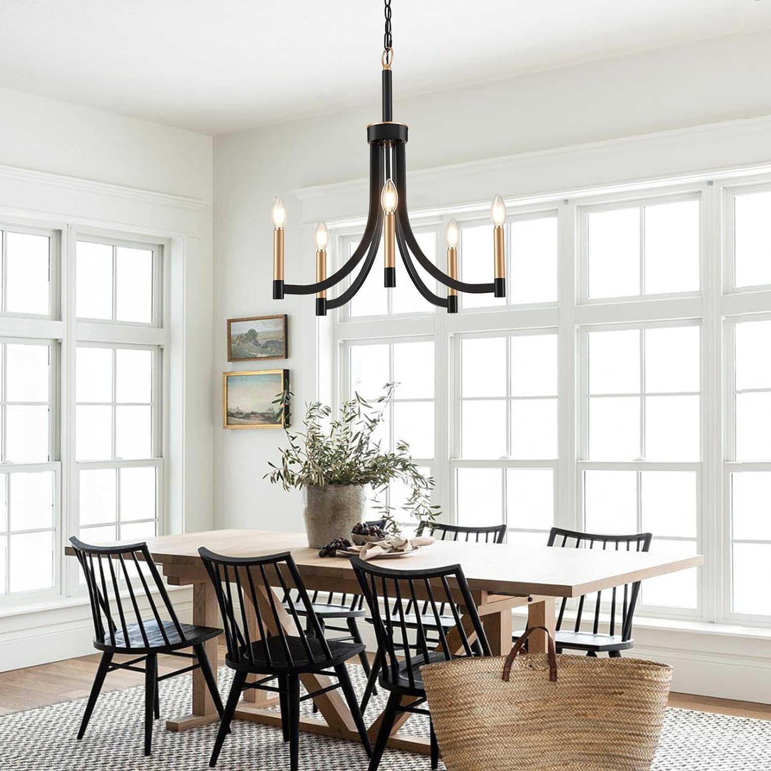Ceshaora Vintage Industrial Brass Chandelier - Letslighting
