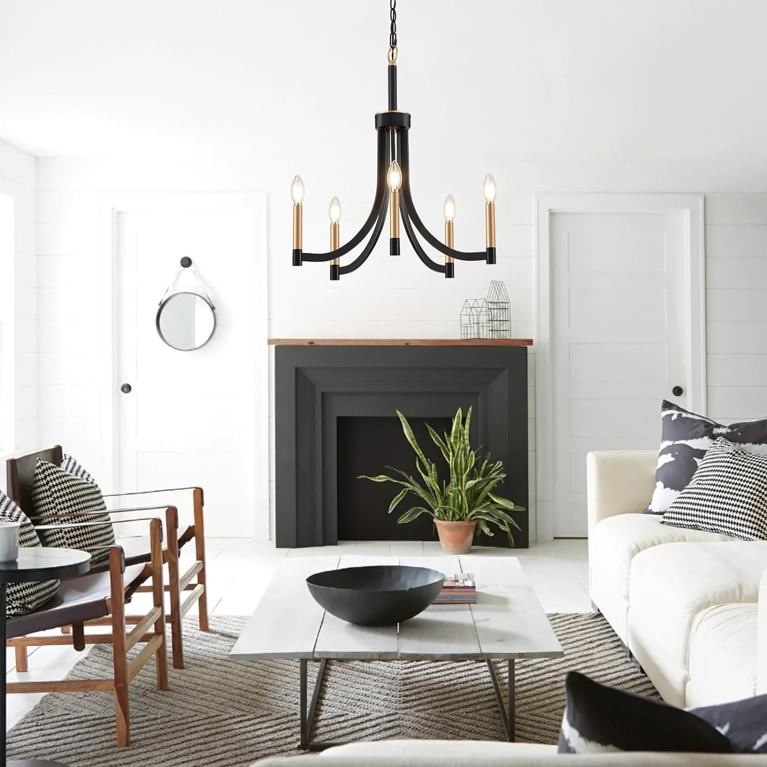 Ceshaora Vintage Industrial Brass Chandelier - Letslighting