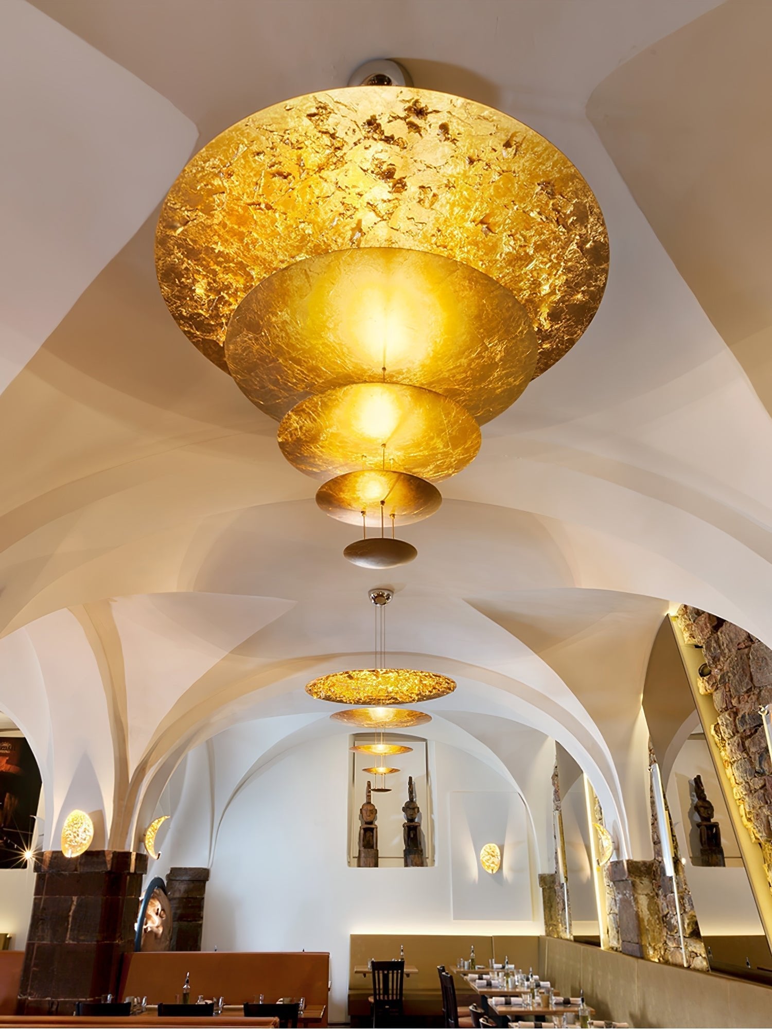 Zathaara Layered Gold Foil Pendant Light - Letslighting