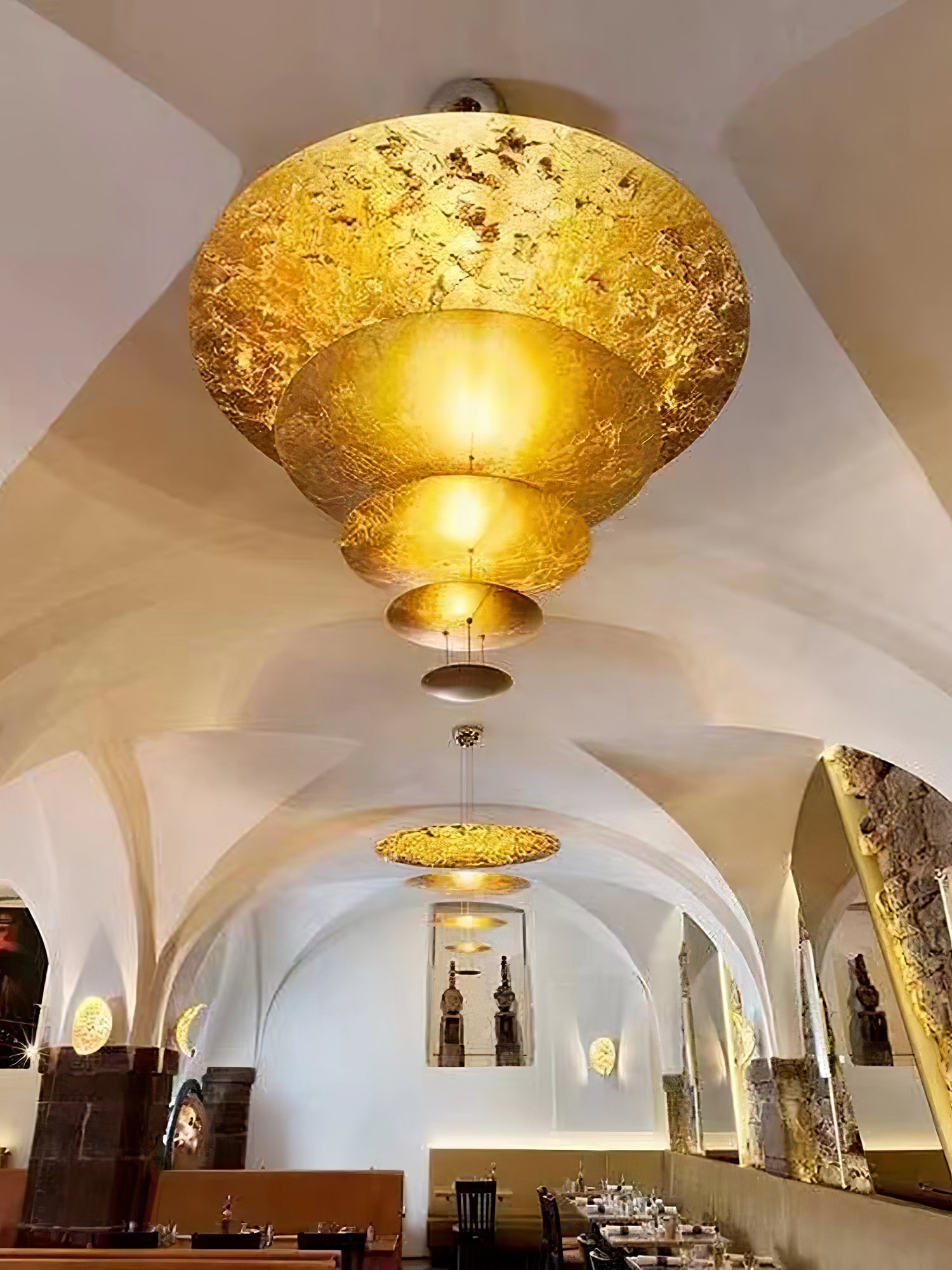 Zathaara Layered Gold Foil Pendant Light - Letslighting