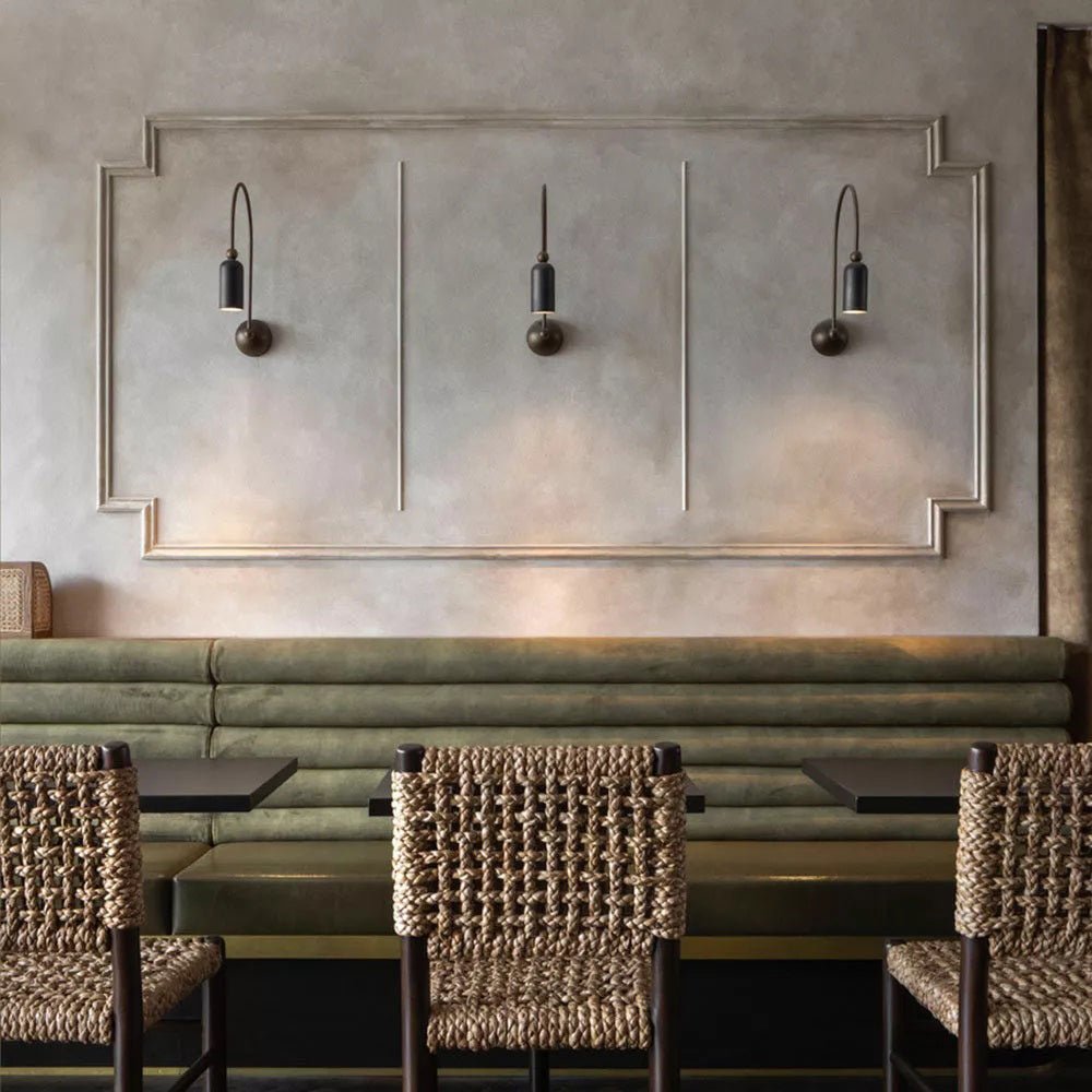 Vortigaud Curved Bronze Black Wall Light - Letslighting