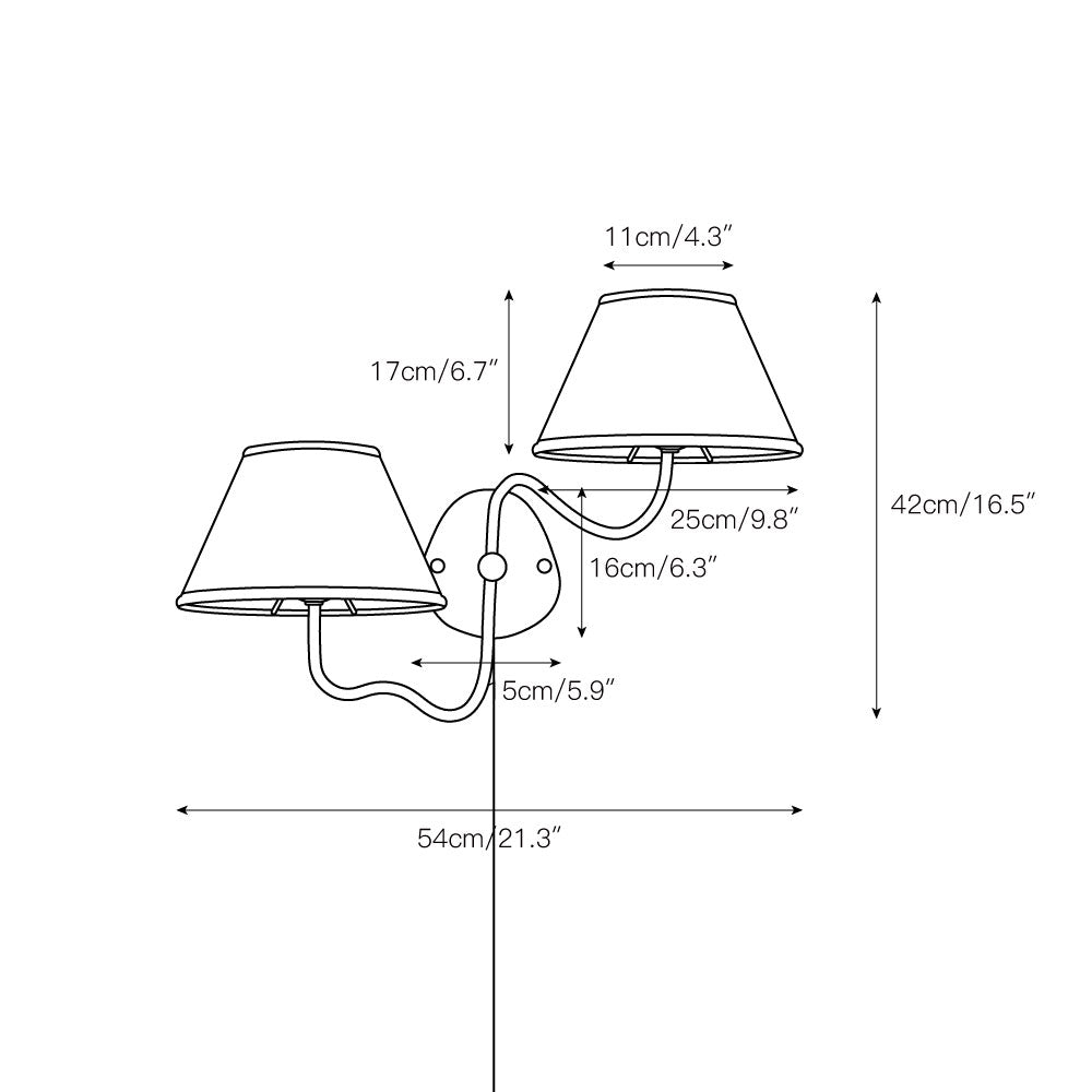 Myvele Elegance Vintage Plug-in Brass Fabric Wall Lamp - Letslighting