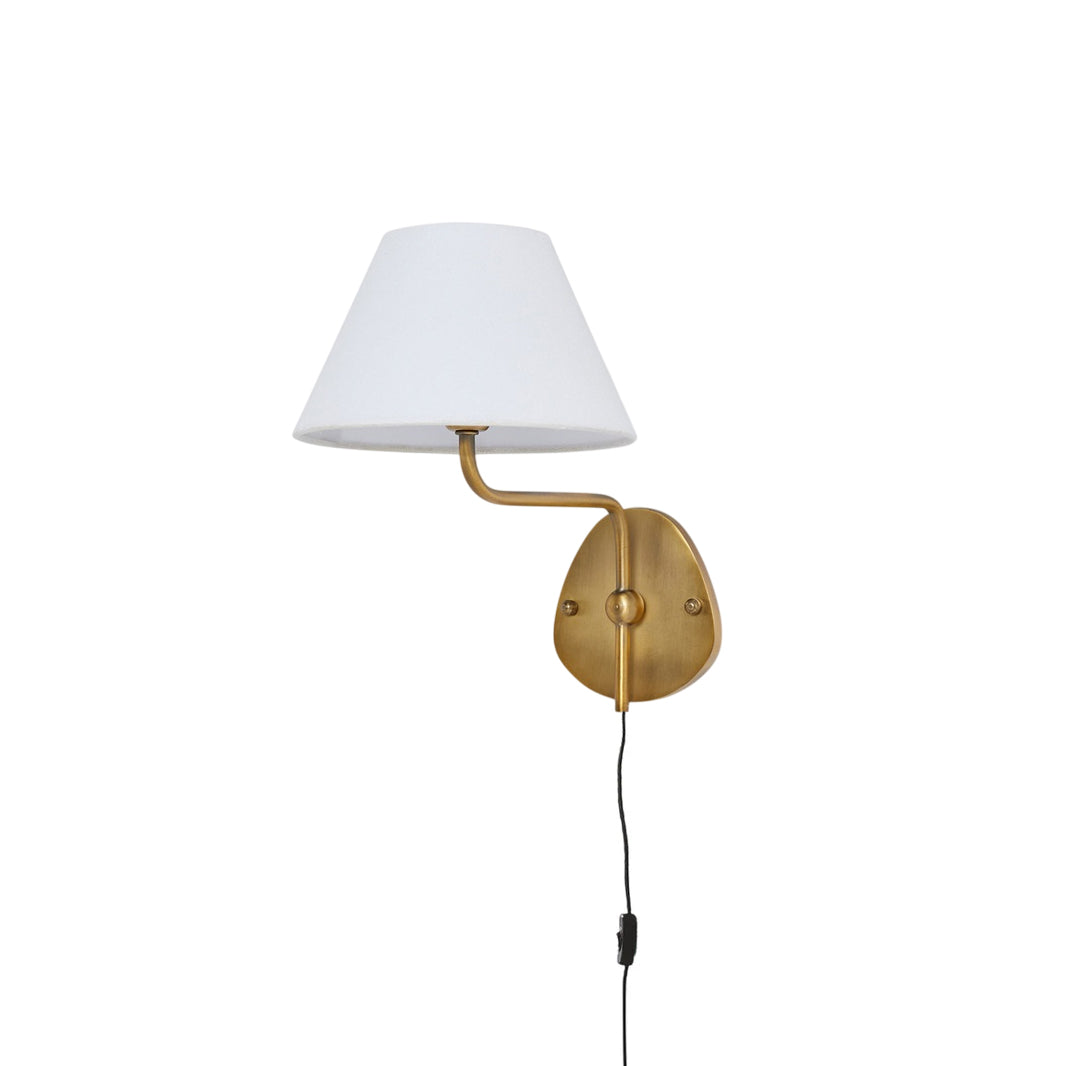 Myvele Elegance Vintage Plug-in Brass Fabric Wall Lamp - Letslighting