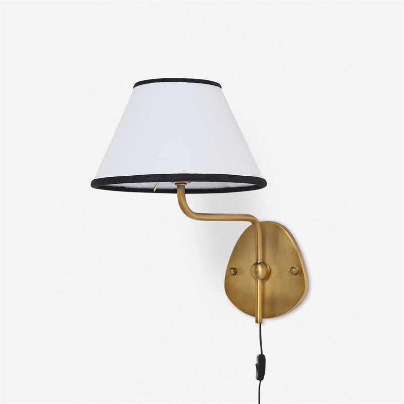 Myvele Elegance Vintage Plug-in Brass Fabric Wall Lamp - Letslighting