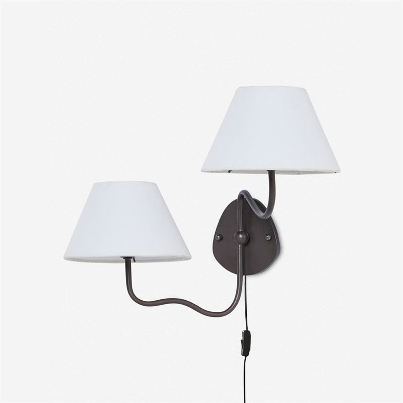 Myvele Elegance Vintage Plug-in Brass Fabric Wall Lamp - Letslighting