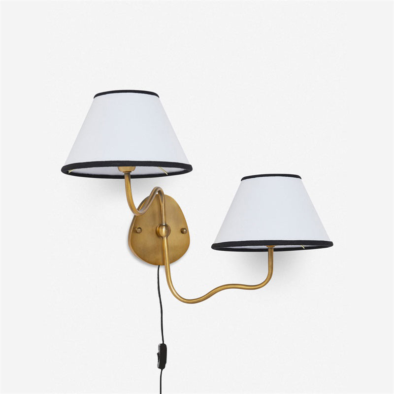 Myvele Elegance Vintage Plug-in Brass Fabric Wall Lamp - Letslighting