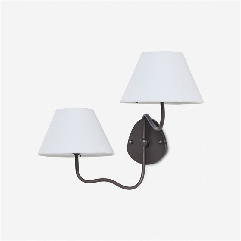 Evynor Vintage Industrial Brass Fabric Wall Lamp - Letslighting