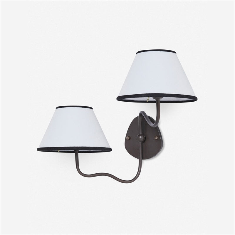 Evynor Vintage Industrial Brass Fabric Wall Lamp - Letslighting
