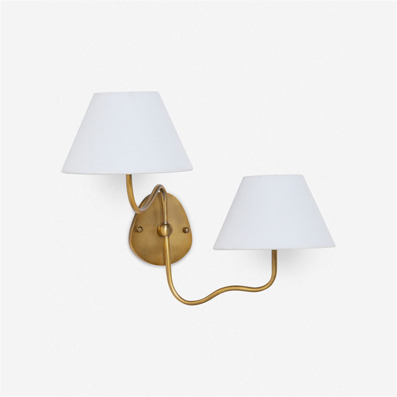 Evynor Vintage Industrial Brass Fabric Wall Lamp - Letslighting