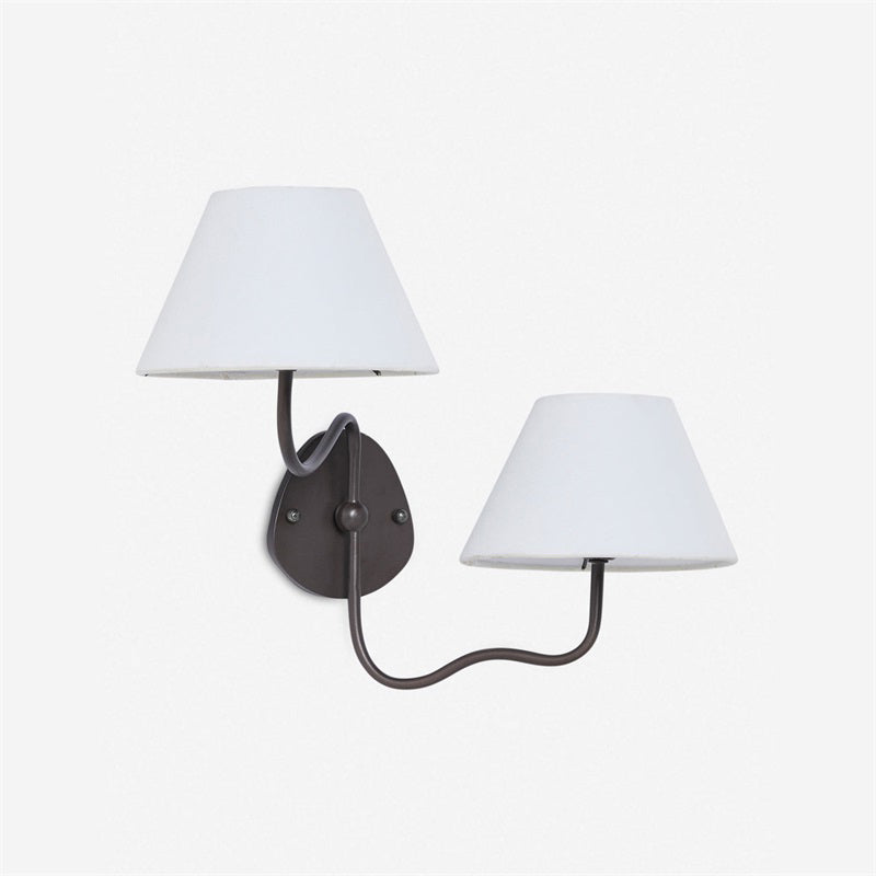 Evynor Vintage Industrial Brass Fabric Wall Lamp - Letslighting