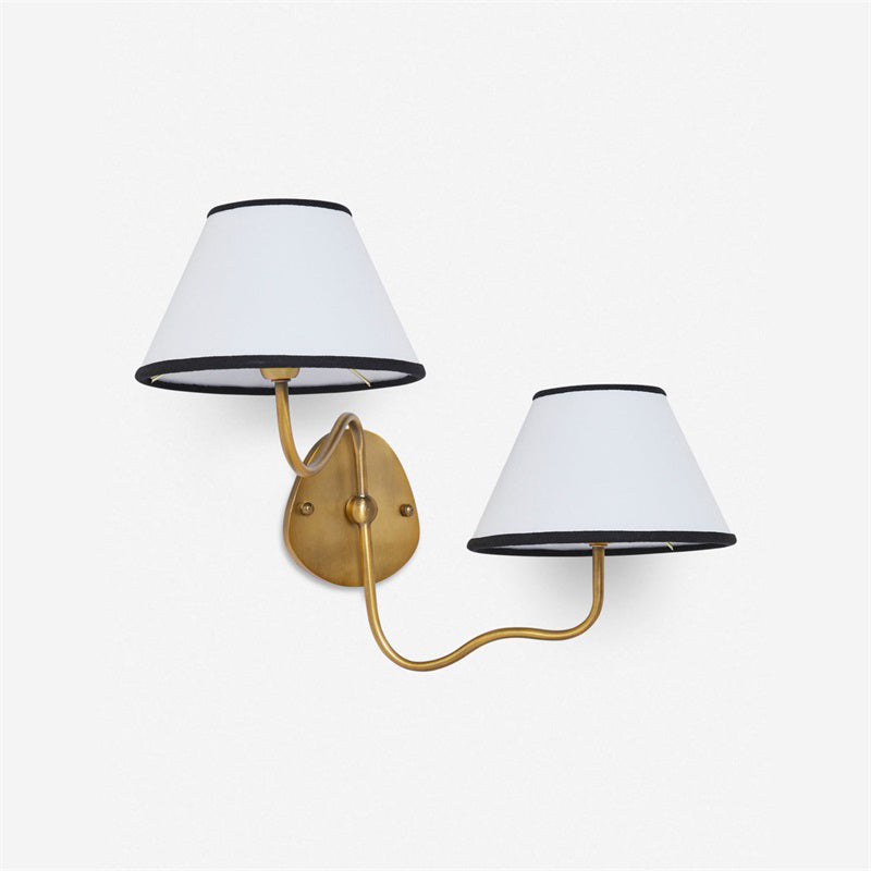 Evynor Vintage Industrial Brass Fabric Wall Lamp - Letslighting