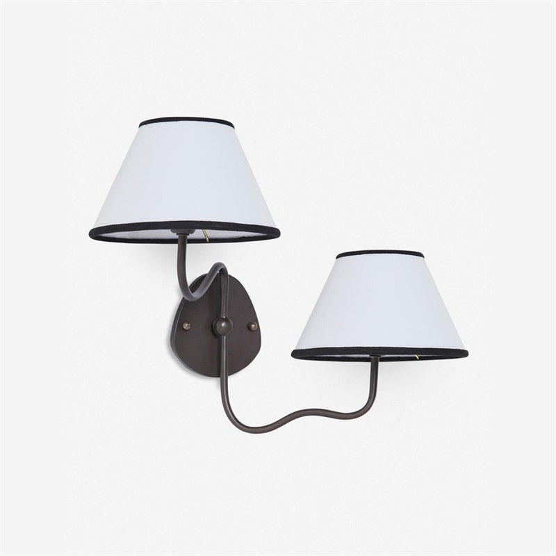 Evynor Vintage Industrial Brass Fabric Wall Lamp - Letslighting