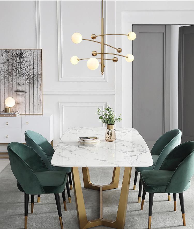 Lustra Chandelier Brass Vertical Beam Globe - Letslighting