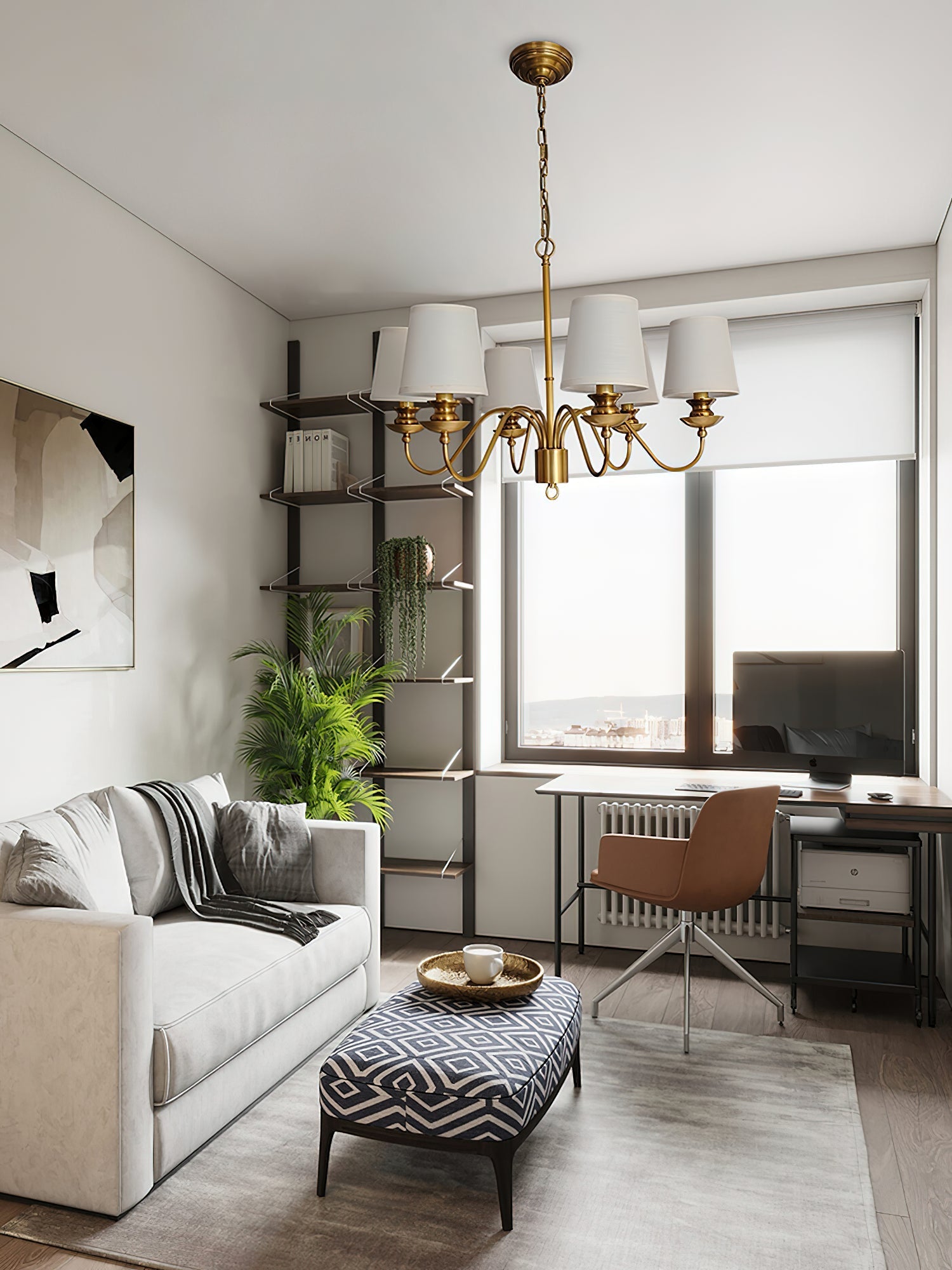 Imiryra Postmodern Luxury Brass Fabric Chandelier - Letslighting