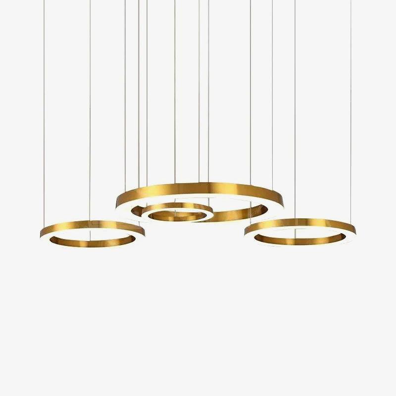 Lustra Pendant Light LED Ring Gold Modern 3-Ring - Letslighting