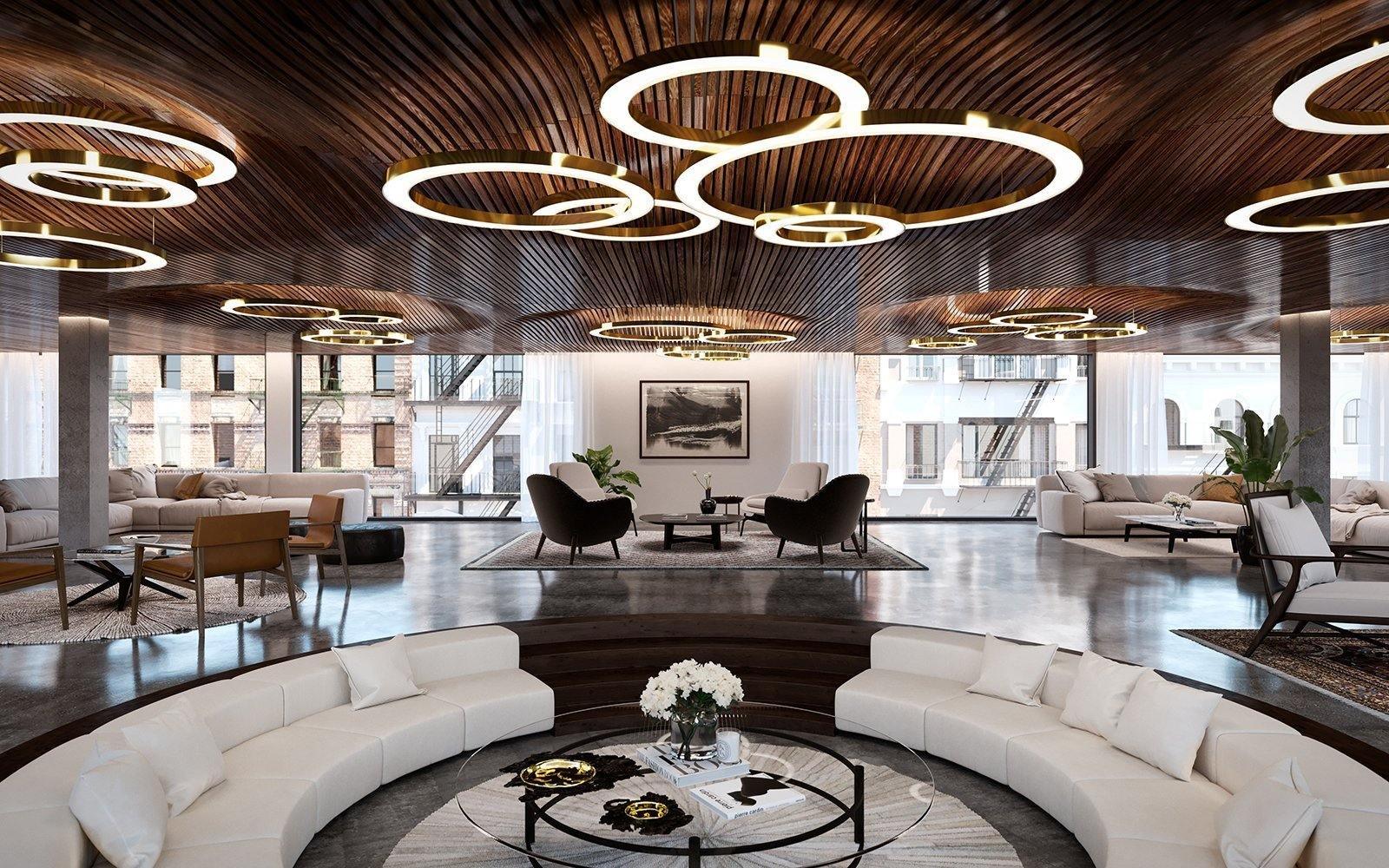 Lustra Pendant Light LED Ring Gold Modern 3-Ring - Letslighting