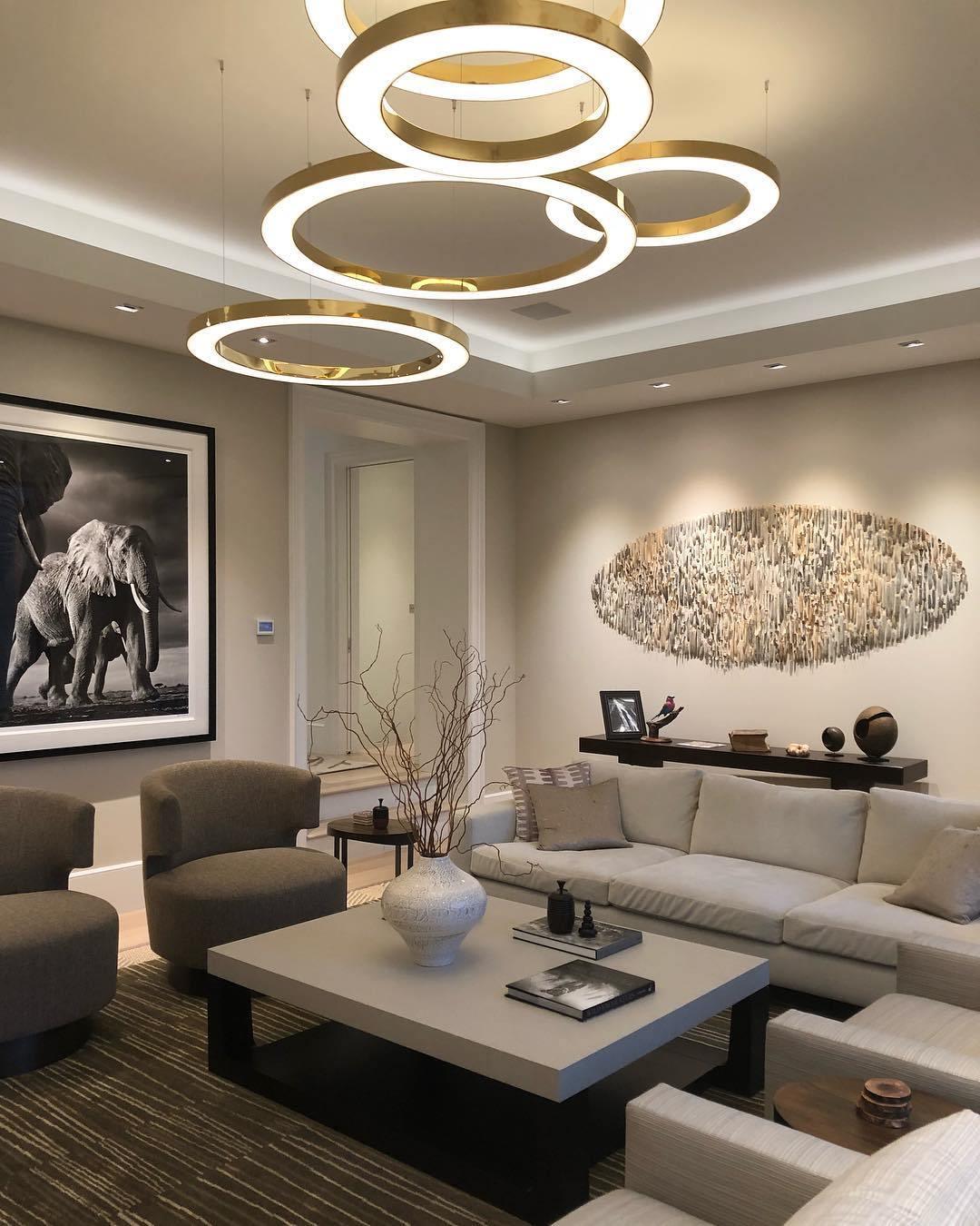 Lustra Pendant Light LED Ring Gold Modern 3-Ring - Letslighting