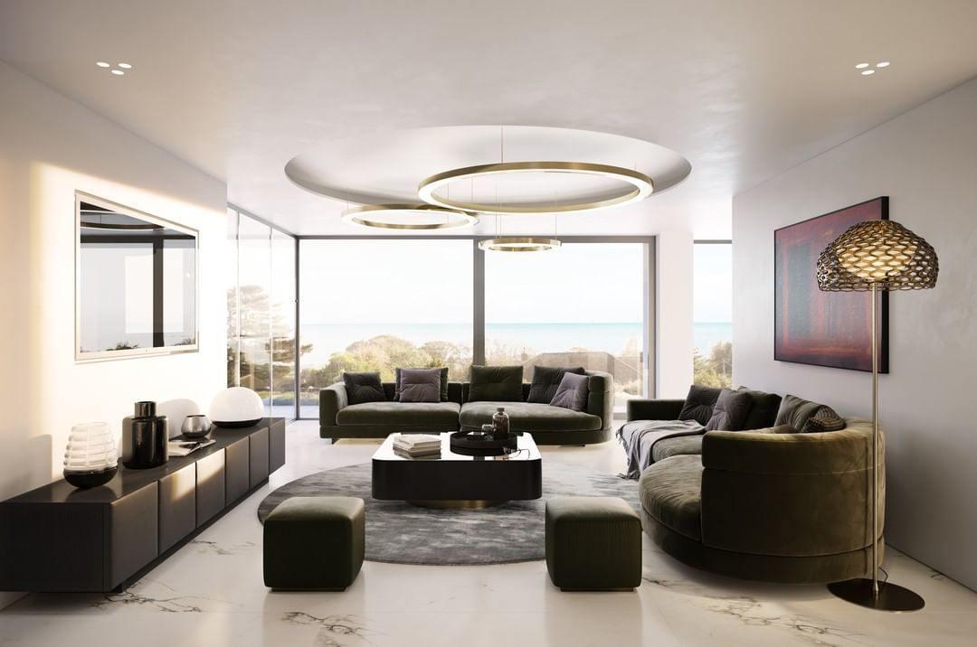 Lustra Pendant Light LED Ring Gold Modern 3-Ring - Letslighting