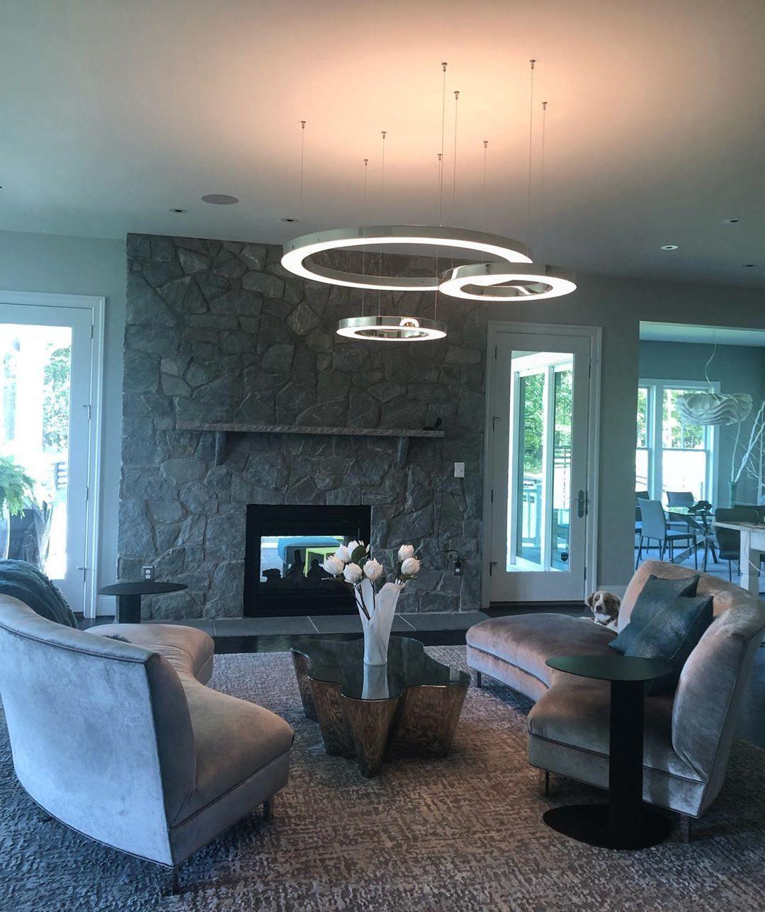 Lustra Pendant Light LED Ring Gold Modern 3-Ring - Letslighting