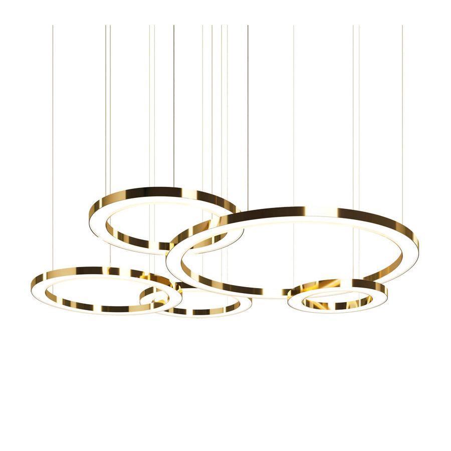 Lustra Pendant Light LED Ring Gold Modern 3-Ring - Letslighting