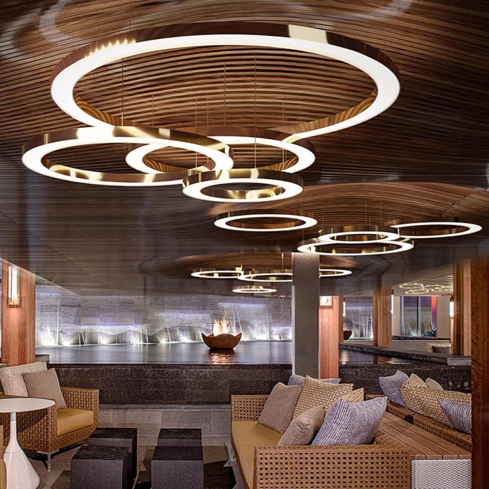 Lustra Pendant Light LED Ring Gold Modern 3-Ring - Letslighting