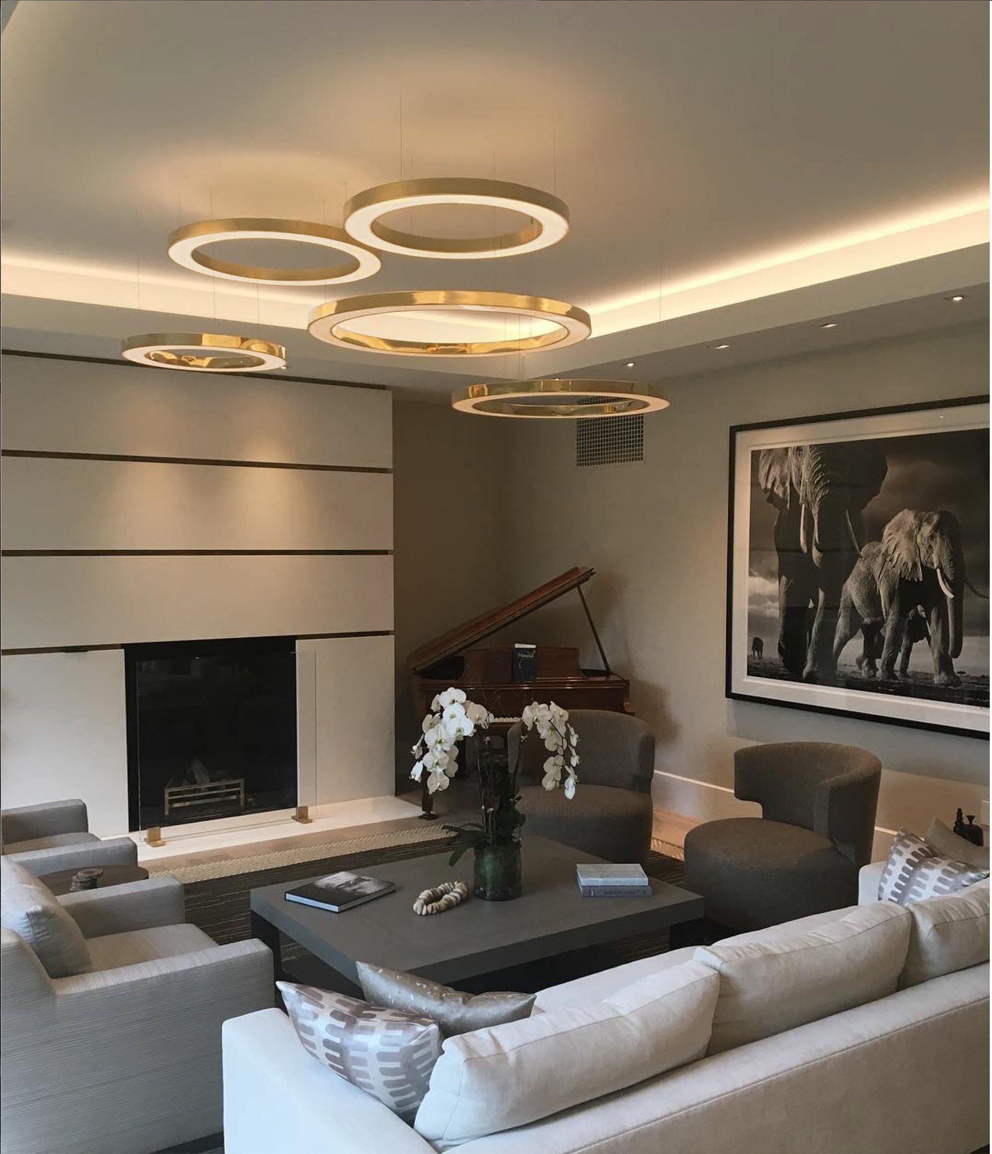 Lustra Pendant Light LED Ring Gold Modern 3-Ring - Letslighting