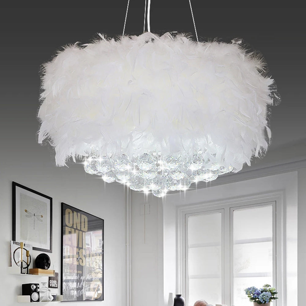 O'Moore Modern Luxury Round Chandelier Feather Crystal - Letslighting