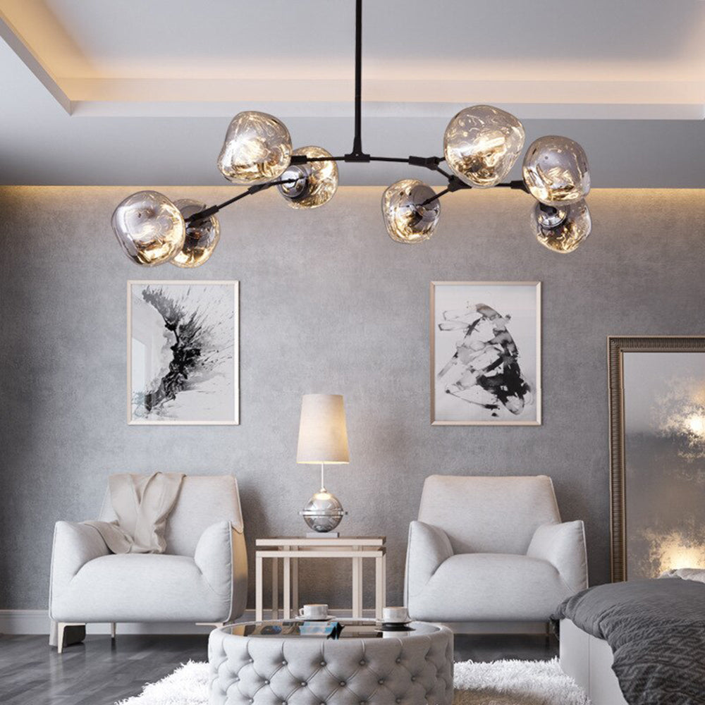 Valentina Modern Globe Lava 3 Pendant Light Fixture 3/6/8 Head - Letslighting