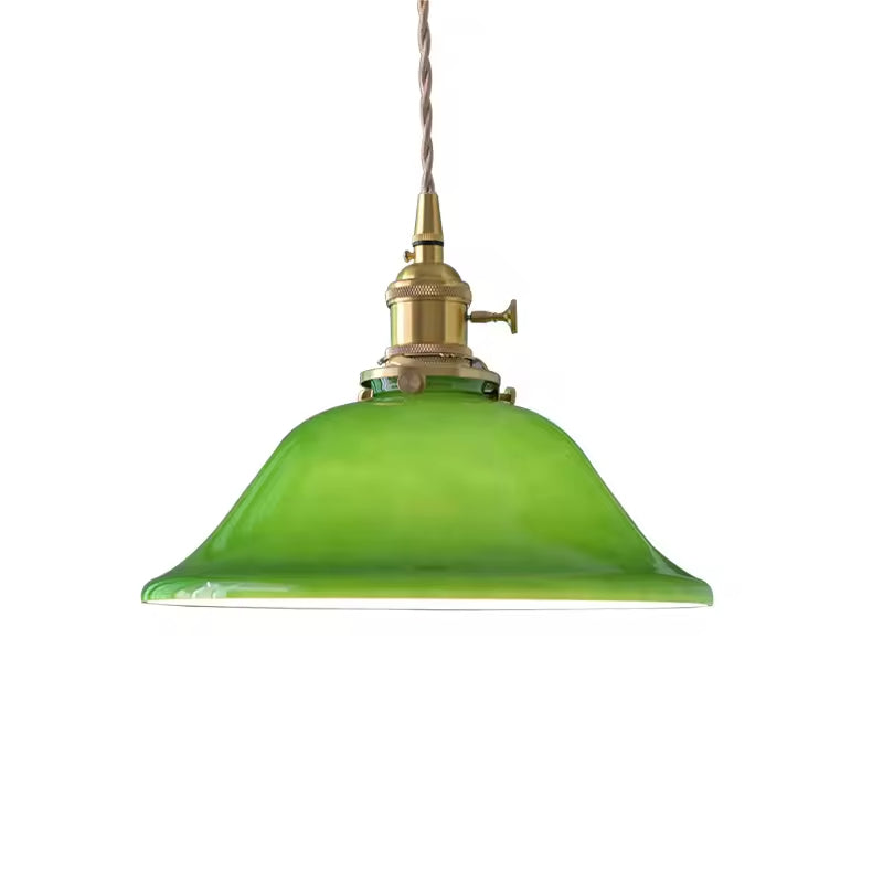 Valentina Rustic Vintage LED Pendant Light Copper Glass Dining Room