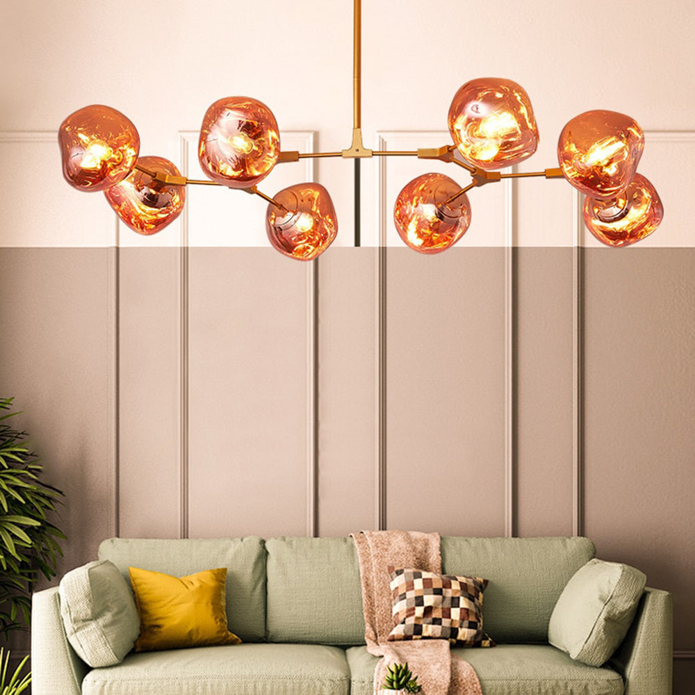Valentina Modern Globe Lava 3 Pendant Light Fixture 3/6/8 Head - Letslighting