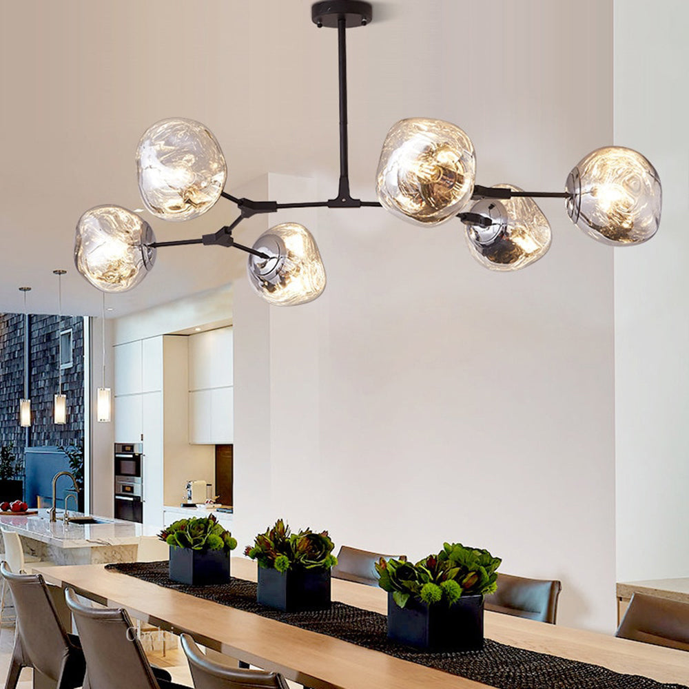 Valentina Modern Globe Lava 3 Pendant Light Fixture 3/6/8 Head - Letslighting