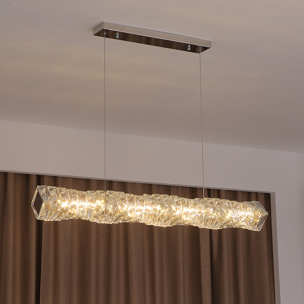 Kristy Crystal Sliver and Pendant Light Stainless Steel