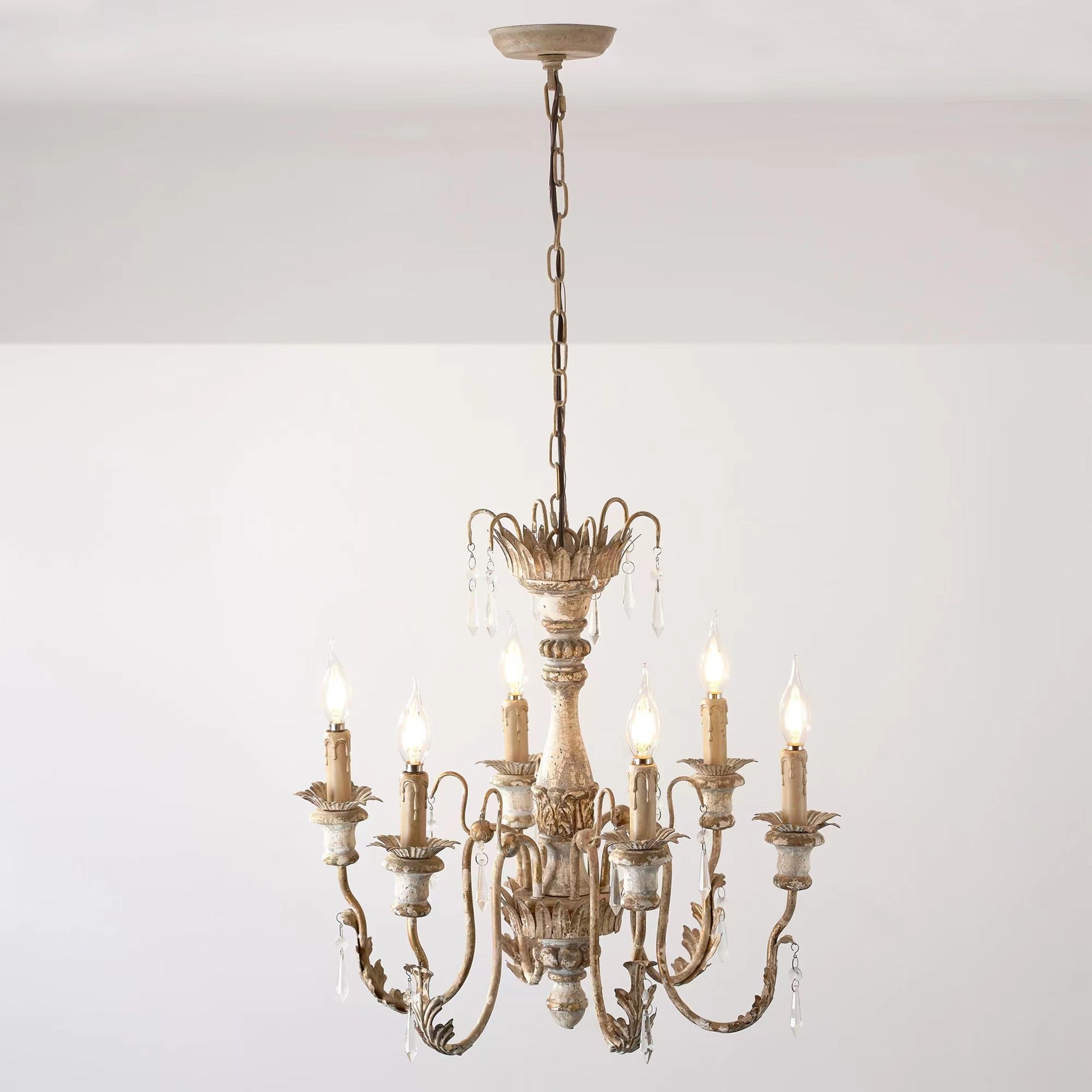 Elmarisra Vintage Luxury Solid Wood Carved Chandelier - Letslighting