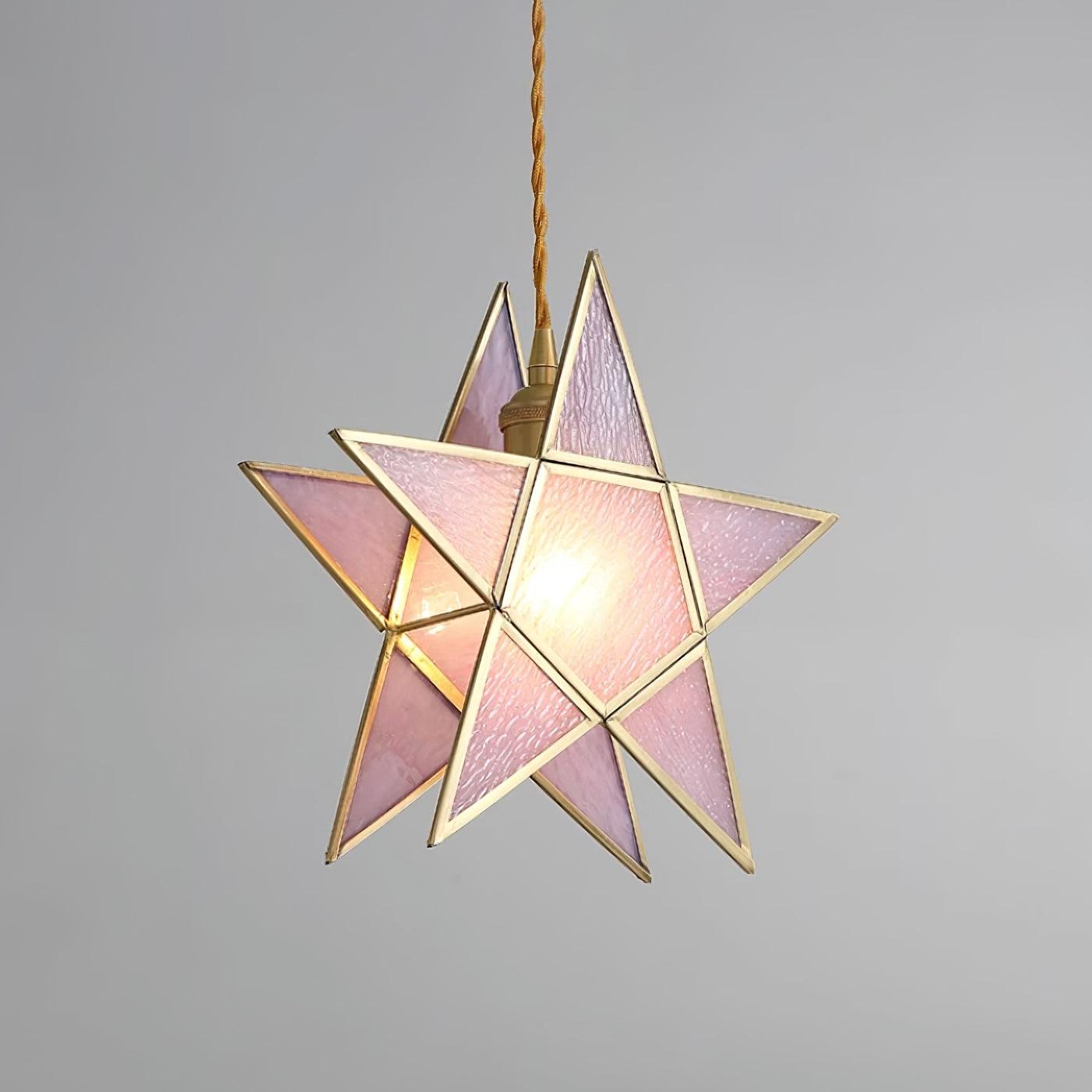 Lione Pink Stained Glass Pendant Light - Letslighting