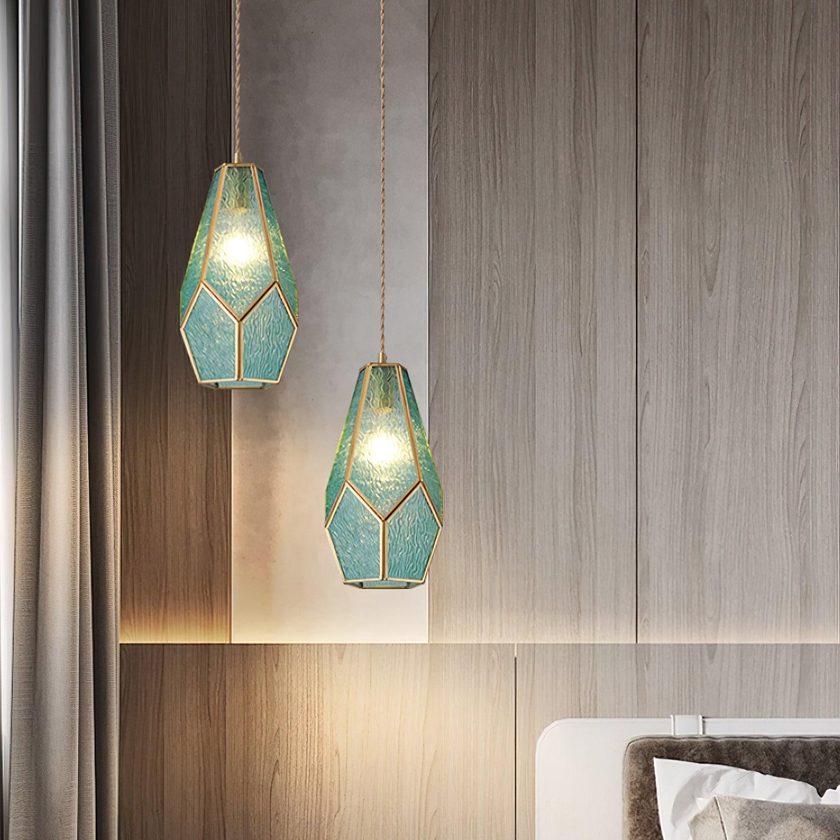 Lione Pink Stained Glass Pendant Light - Letslighting