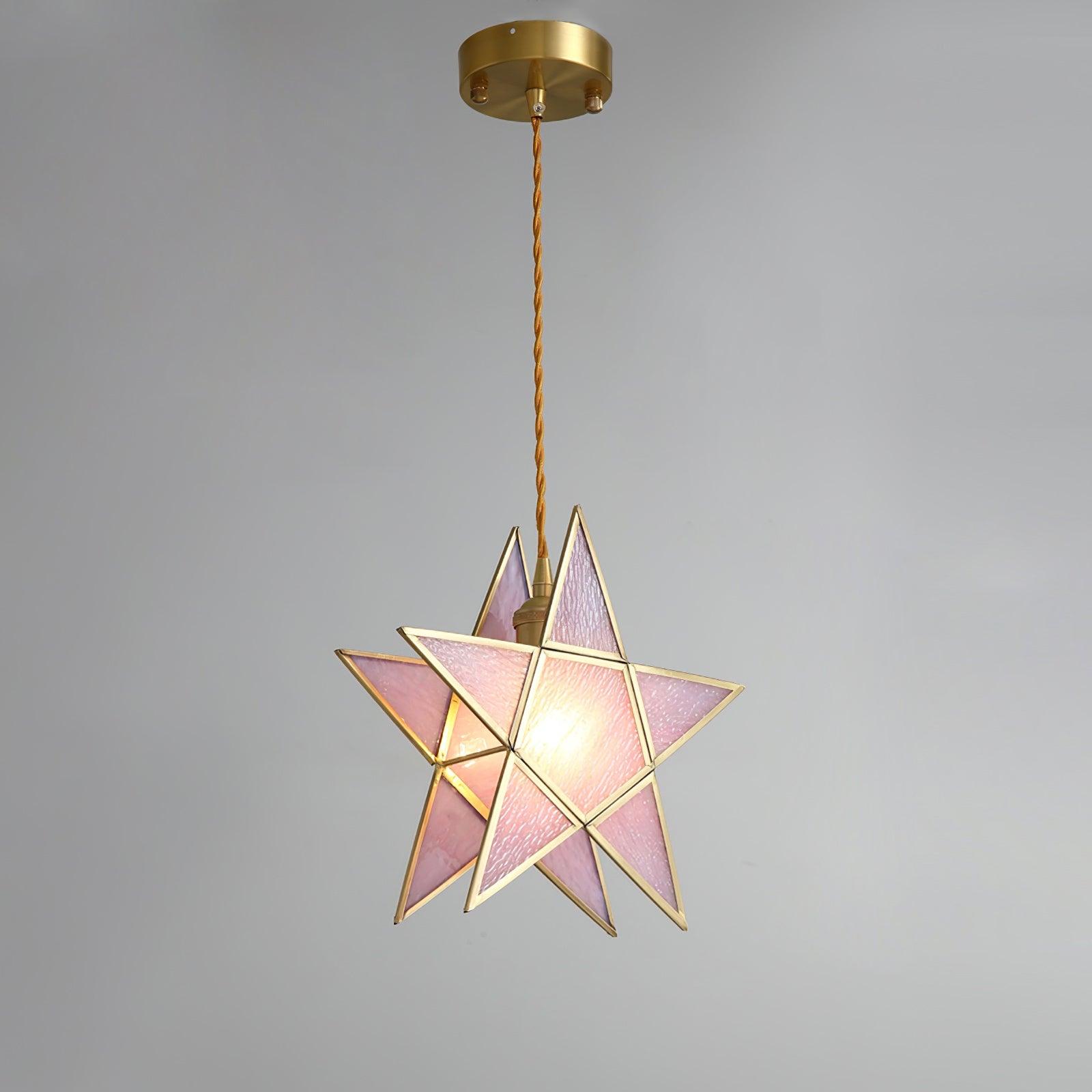 Lione Pink Stained Glass Pendant Light - Letslighting