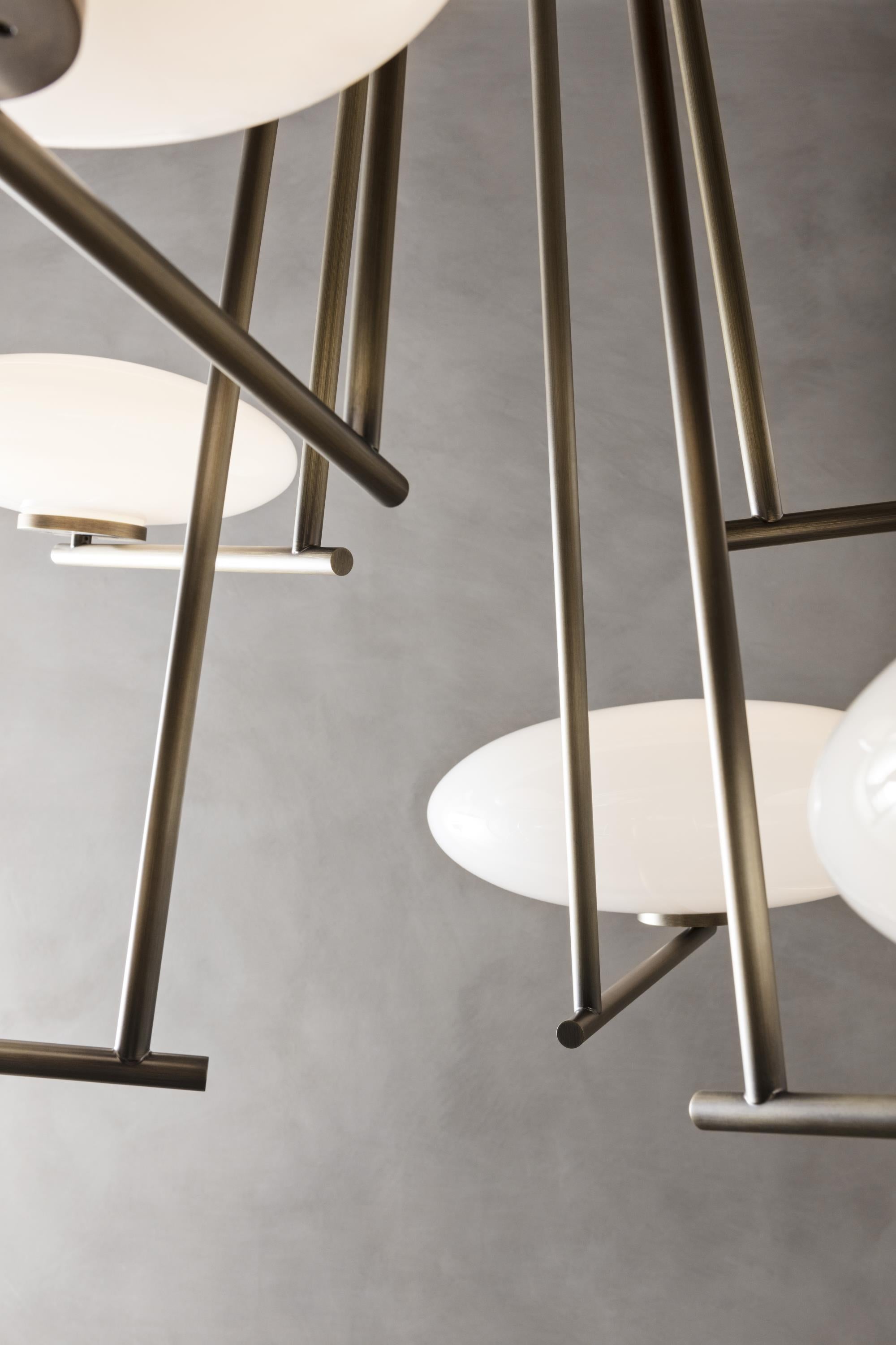 Umirarae Individual Creativity Brass Glass Ceiling Lamp - Letslighting