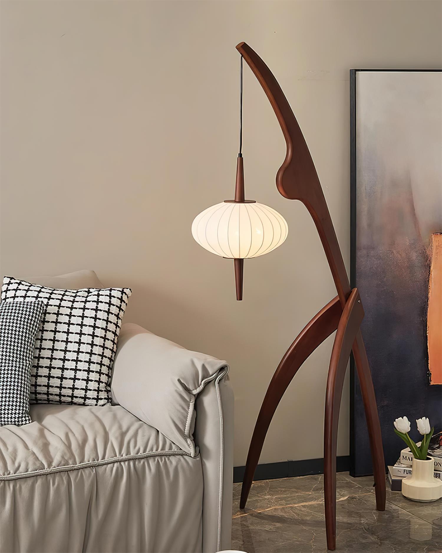 Orzoril Mid Century Wooden Floor Lamp - Letslighting