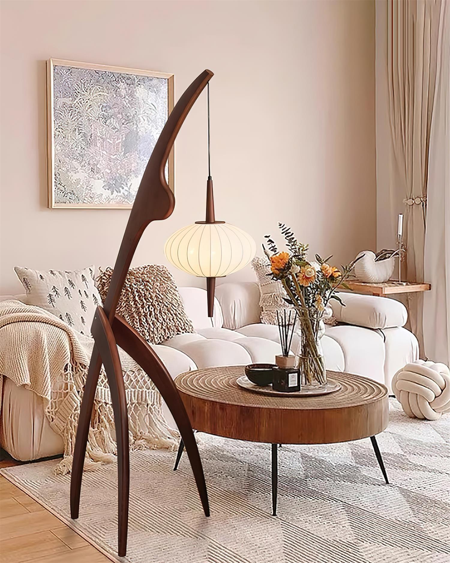 Orzoril Mid Century Wooden Floor Lamp - Letslighting