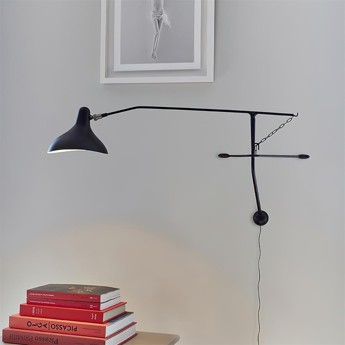 Wall Lamp Adjustable Black Swing-Arm Shade Industrial - Letslighting