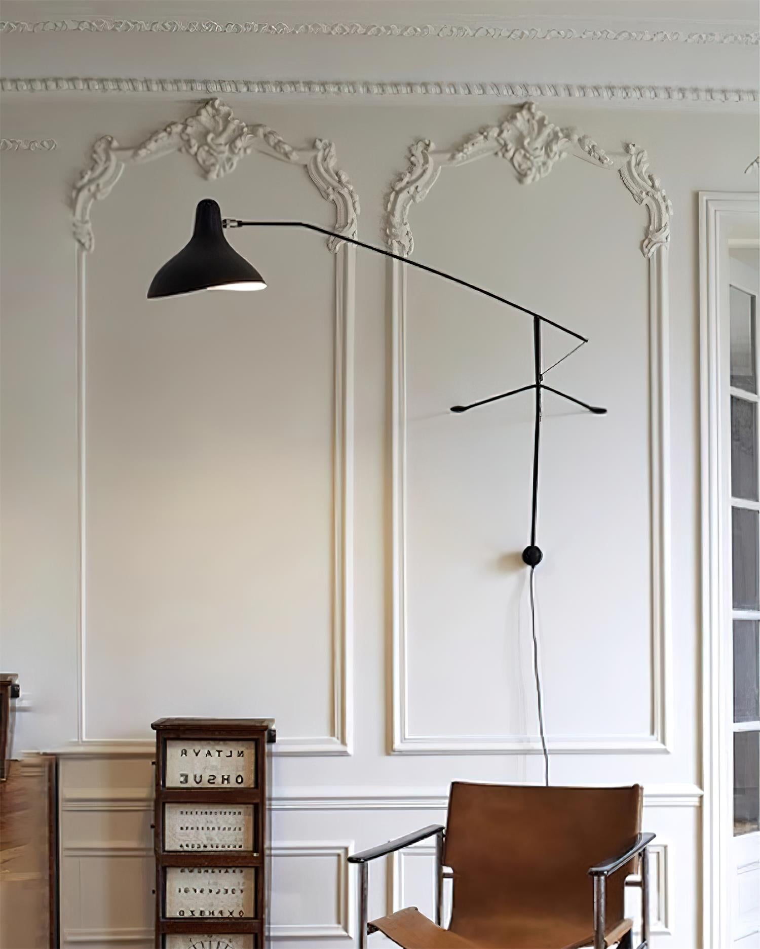 Wall Lamp Adjustable Black Swing-Arm Shade Industrial - Letslighting