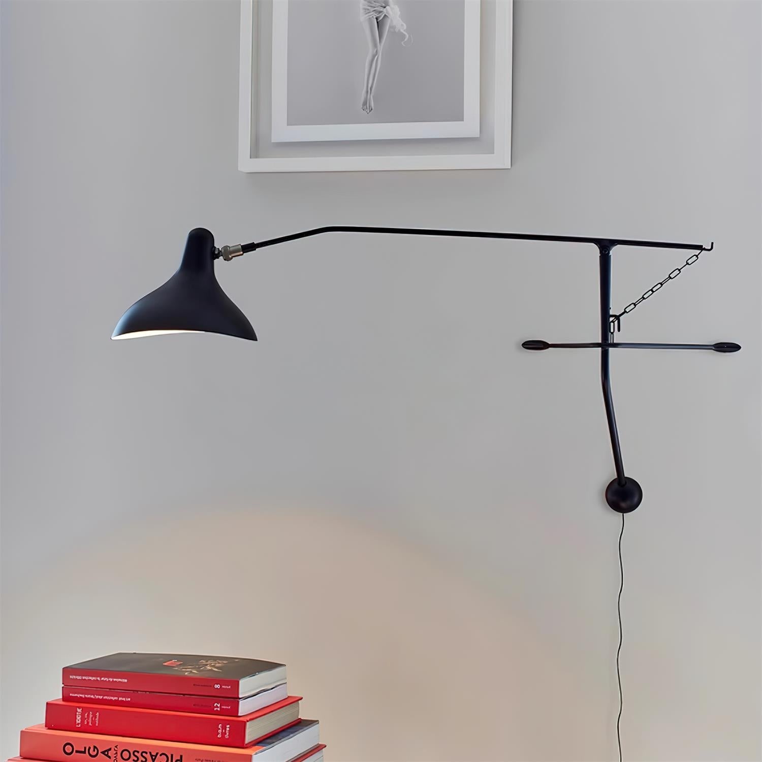 Wall Lamp Adjustable Black Swing-Arm Shade Industrial - Letslighting
