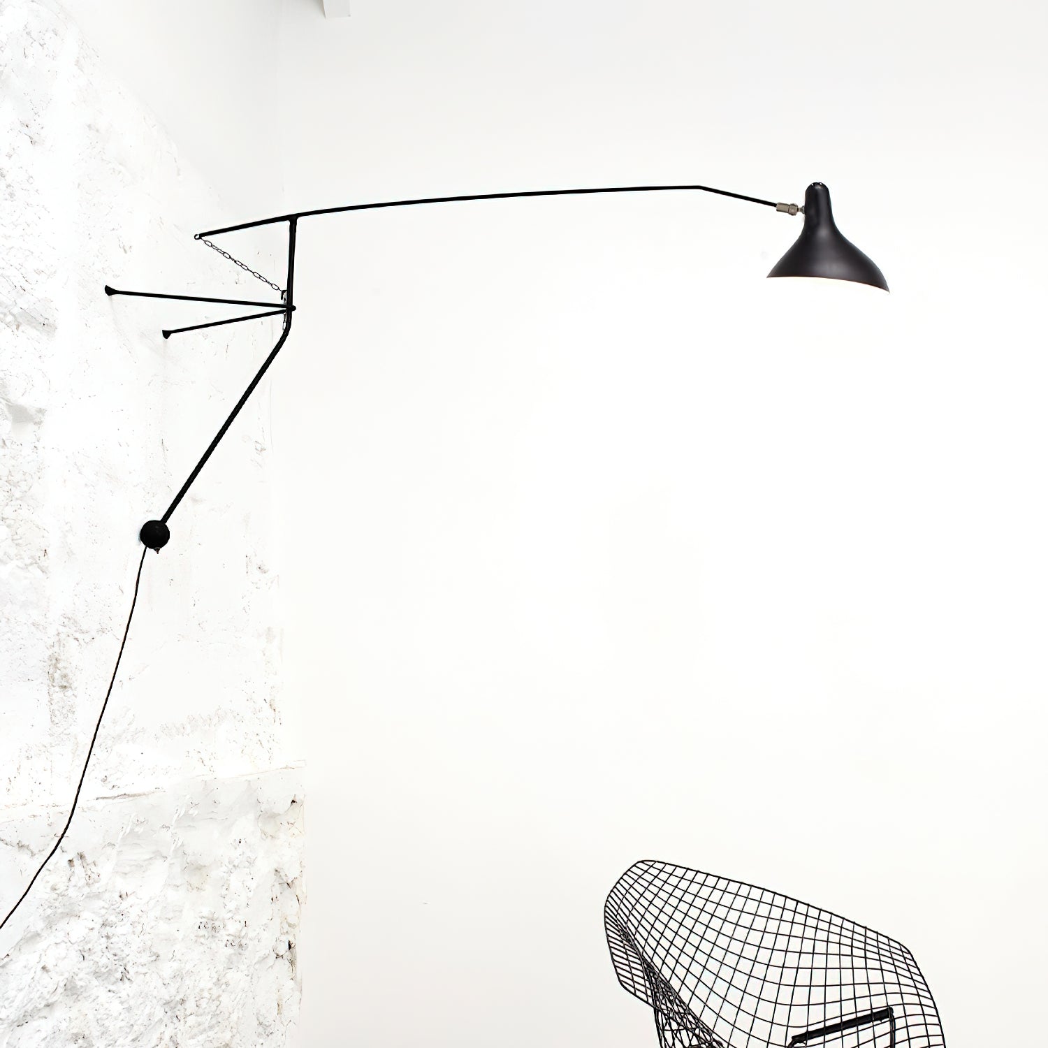 Wall Lamp Adjustable Black Swing-Arm Shade Industrial - Letslighting