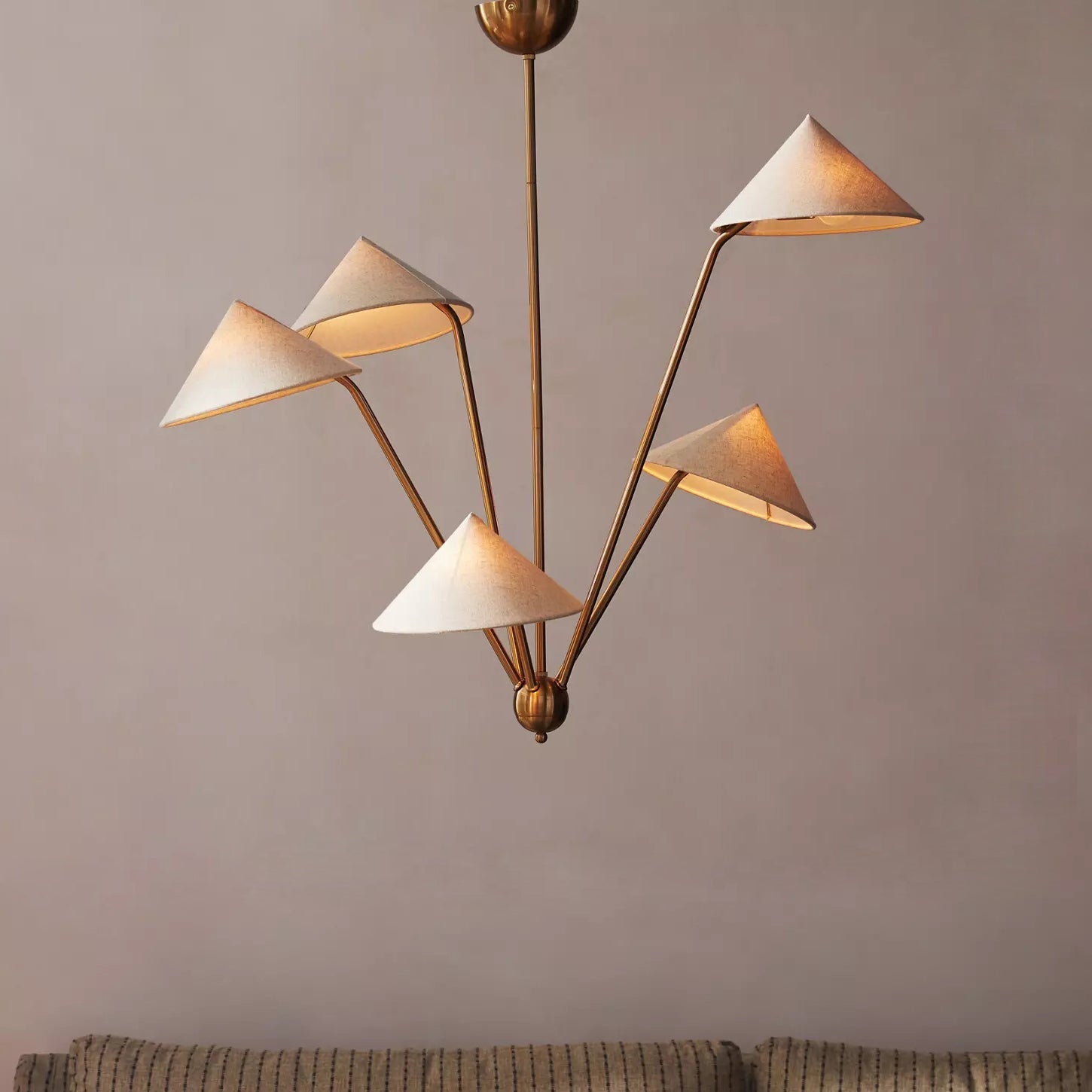 Avlorisra Vintage Industrial Brass Fabric Chandelier - Letslighting