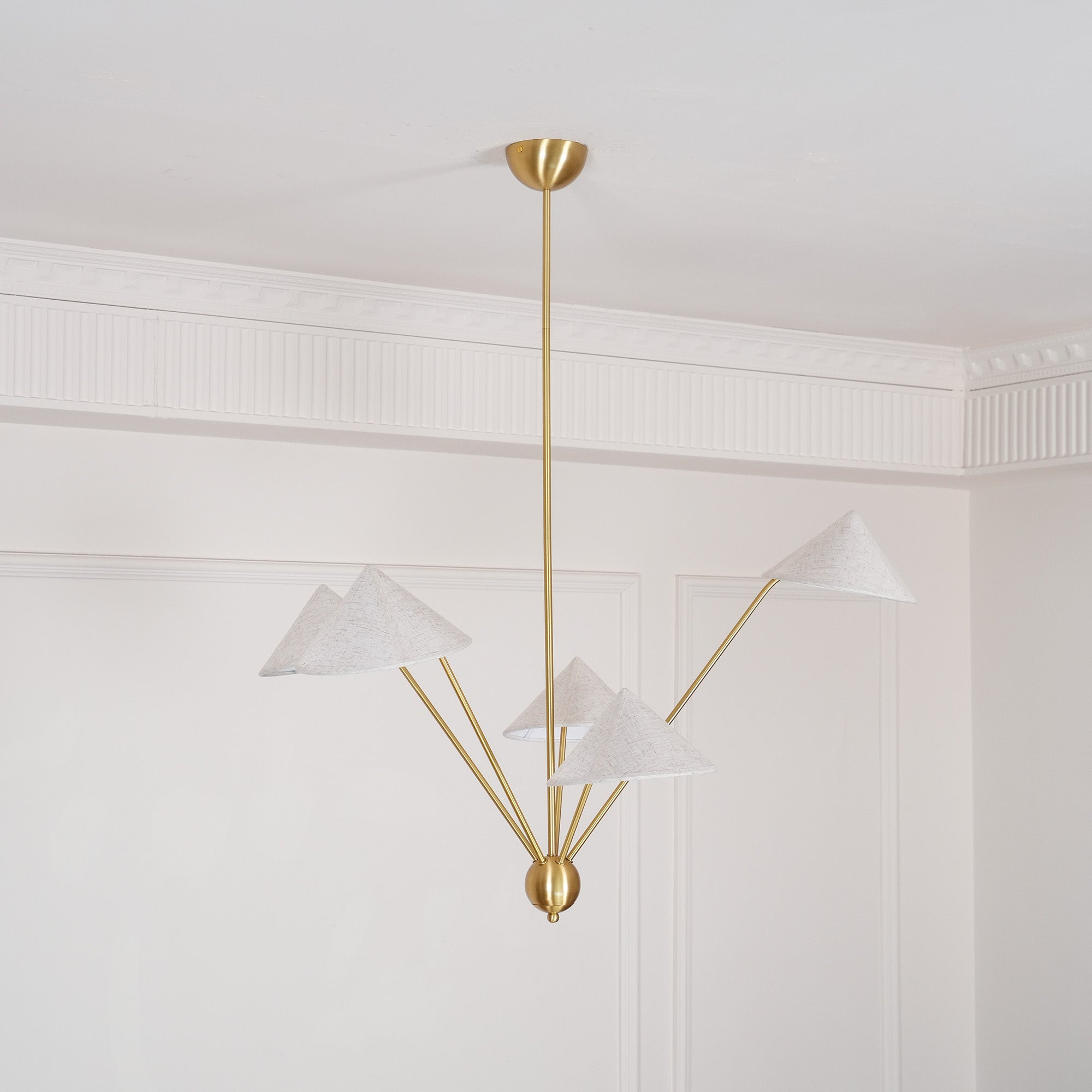 Lustra Chandelier Brass Curved Beige - Letslighting