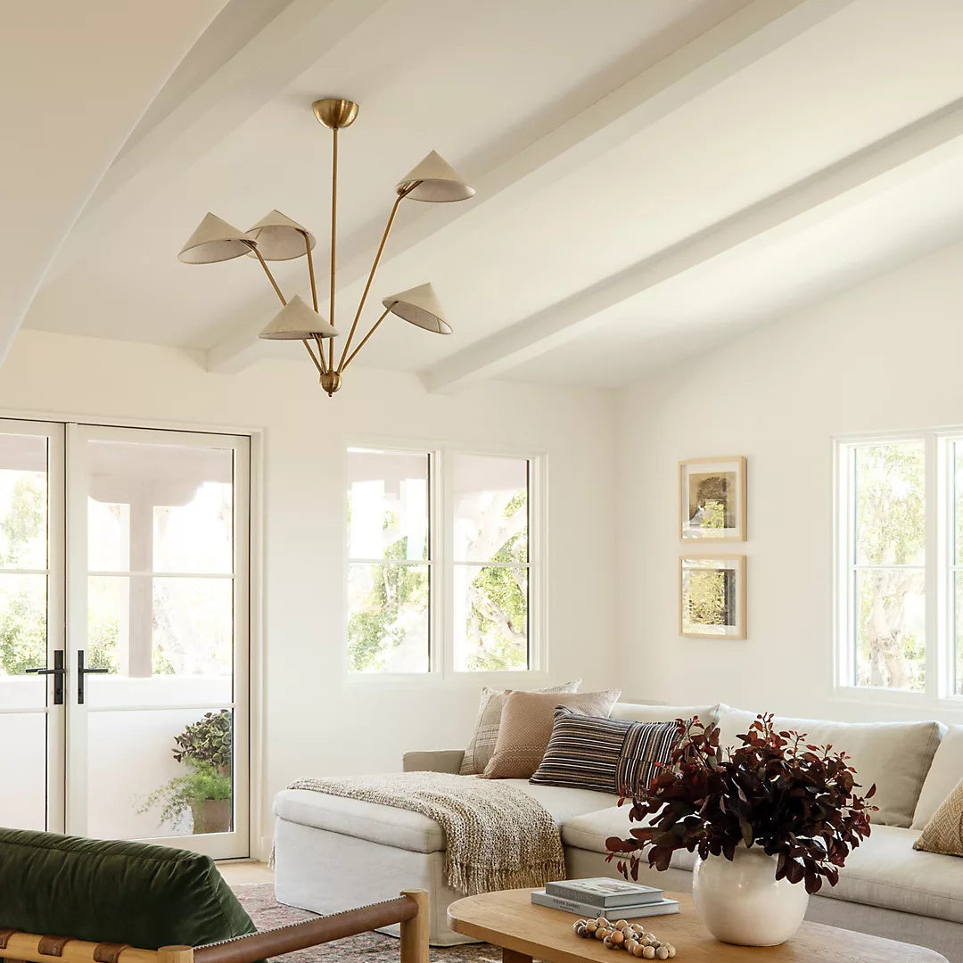 Avlorisra Vintage Industrial Brass Fabric Chandelier - Letslighting