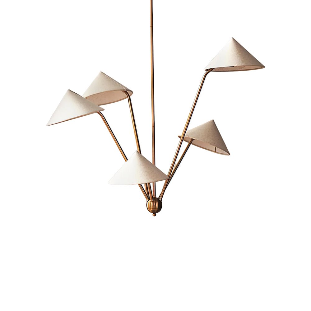 Lustra Chandelier Brass Curved Beige - Letslighting