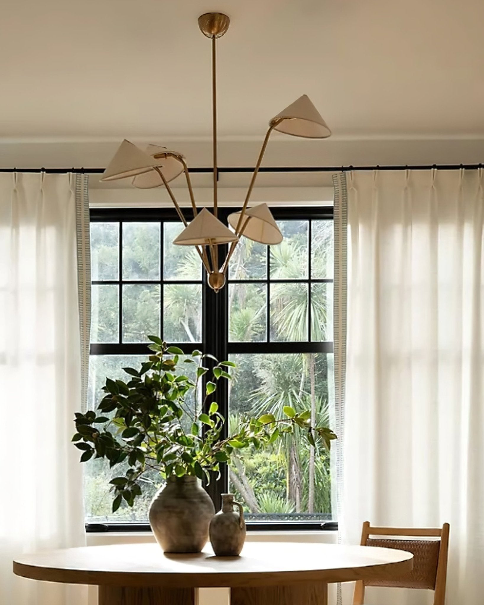 Lustra Chandelier Brass Curved Beige - Letslighting