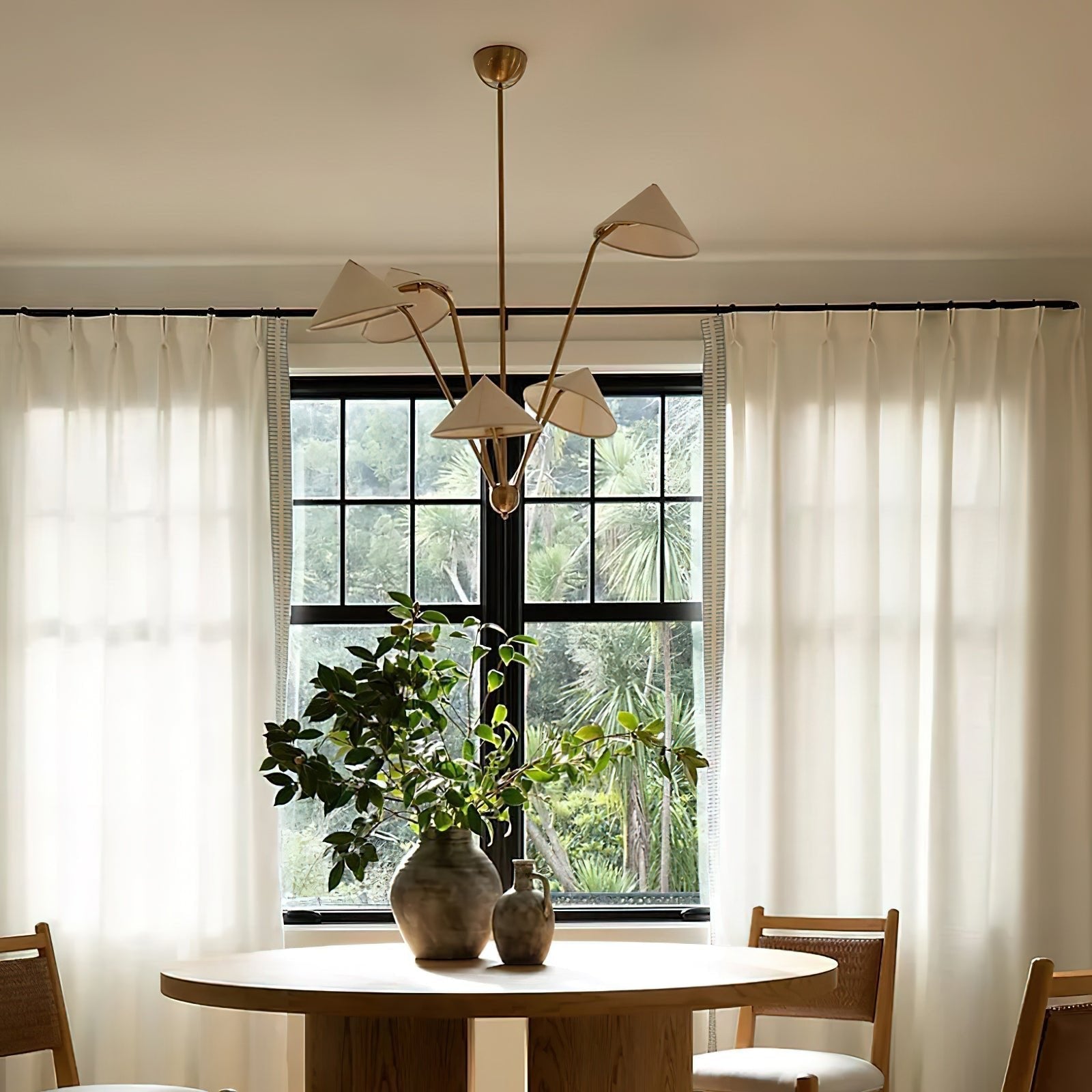 Lustra Chandelier Brass Curved Beige - Letslighting